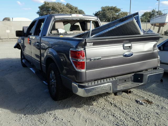 1FTEW1C88AKA75594 - 2010 FORD F150 SUPER GRAY photo 3