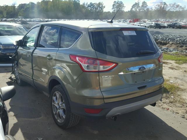 1FMCU0H9XDUA25227 - 2013 FORD ESCAPE SEL GREEN photo 3