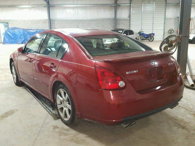 1N4BA41E77C810361 - 2007 NISSAN MAXIMA SE MAROON photo 3