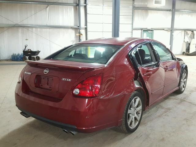 1N4BA41E77C810361 - 2007 NISSAN MAXIMA SE MAROON photo 4