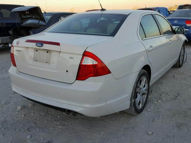 3FAHP0HAXCR414490 - 2012 FORD FUSION SE WHITE photo 4