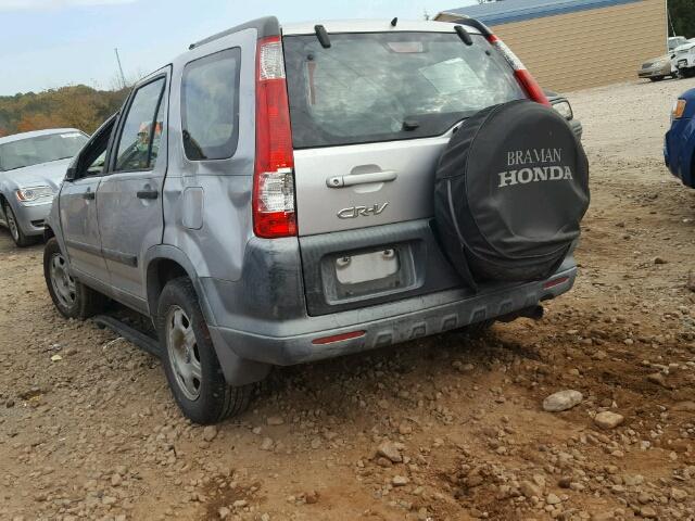 JHLRD685X5C006900 - 2005 HONDA CR-V LX SILVER photo 3