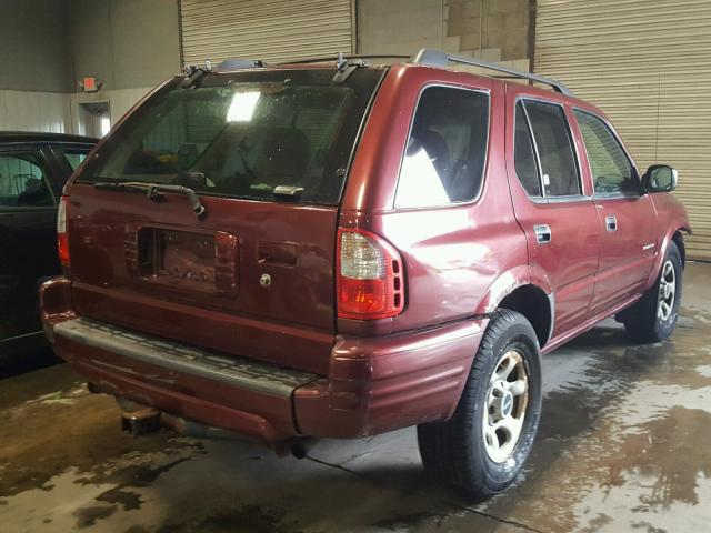 4S2DM58W424314519 - 2002 ISUZU RODEO S BURGUNDY photo 4