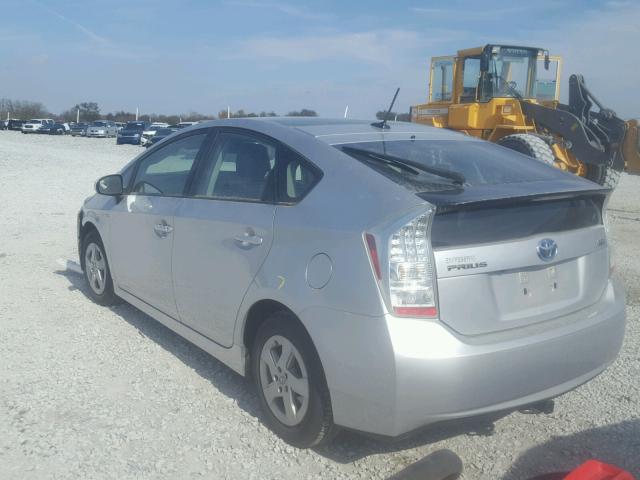 JTDKN3DU5A0113162 - 2010 TOYOTA PRIUS SILVER photo 3