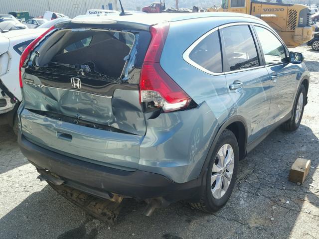 5J6RM3H7XDL004568 - 2013 HONDA CR-V EXL BLUE photo 4