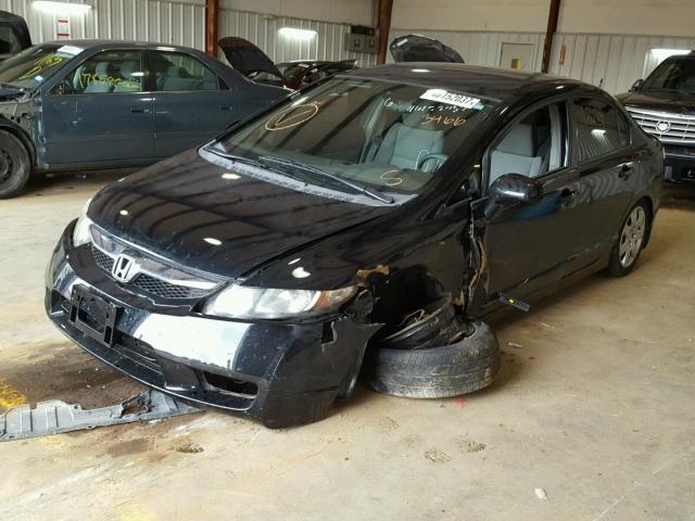 2HGFA16559H543466 - 2009 HONDA CIVIC LX BLACK photo 2