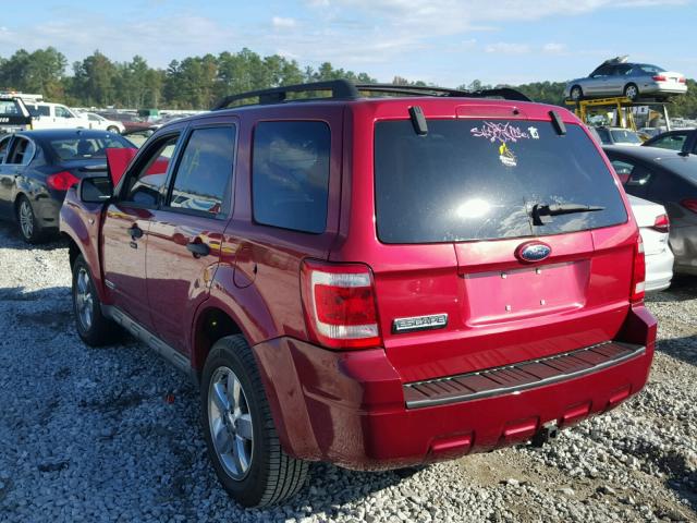 1FMCU03138KA92108 - 2008 FORD ESCAPE XLT MAROON photo 3