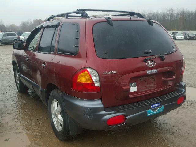 KM8SC83D81U123807 - 2001 HYUNDAI SANTA FE G MAROON photo 3