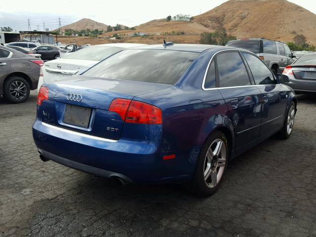 WAUAF68E75A438793 - 2005 AUDI A4 2.0T BLUE photo 4