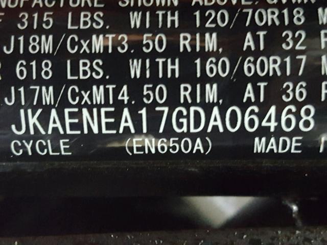 JKAENEA17GDA06468 - 2016 KAWASAKI EN650 A 橙色 照片 19