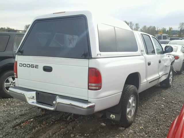 1B7GL2AN4YS742266 - 2000 DODGE DAKOTA QUA WHITE photo 4