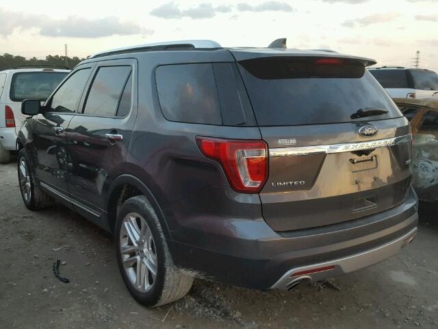 1FM5K7FH9HGA46589 - 2017 FORD EXPLORER L GRAY photo 3