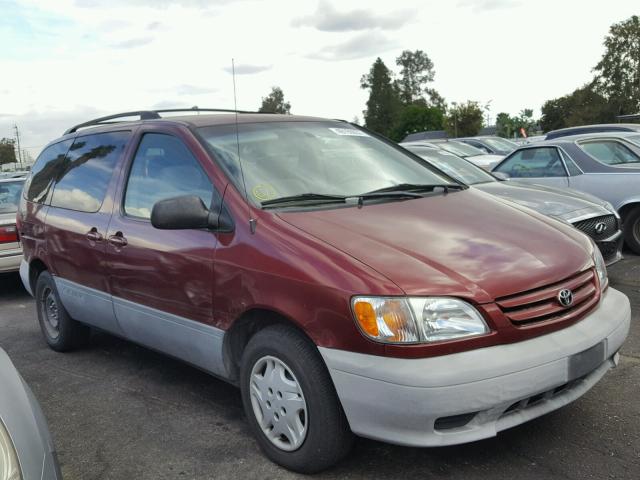 4T3ZF19C23U515123 - 2003 TOYOTA SIENNA CE BURGUNDY photo 1