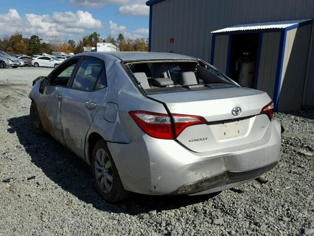 2T1BURHEXFC436354 - 2015 TOYOTA COROLLA L SILVER photo 3