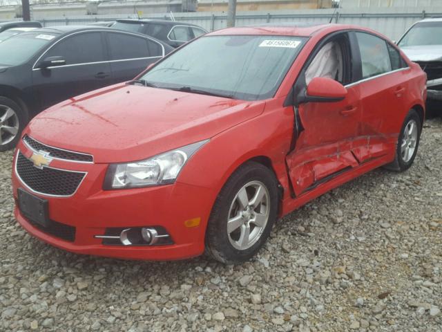 1G1PF5SC8C7325369 - 2012 CHEVROLET CRUZE LT RED photo 2