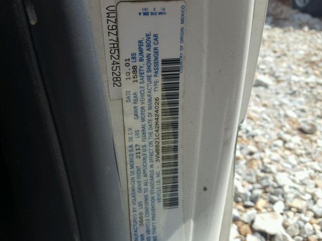 3VWBB21C42M424026 - 2002 VOLKSWAGEN NEW BEETLE Ağ foto 10