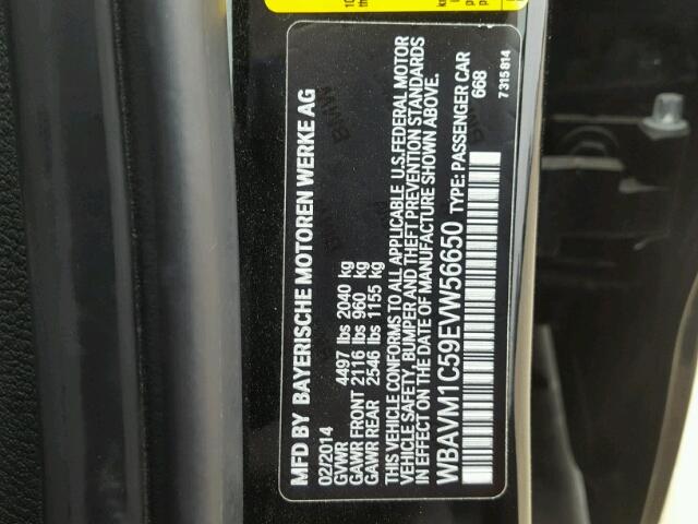 WBAVM1C59EVW56650 - 2014 BMW X1 SDRIVE2 黑色 照片 10