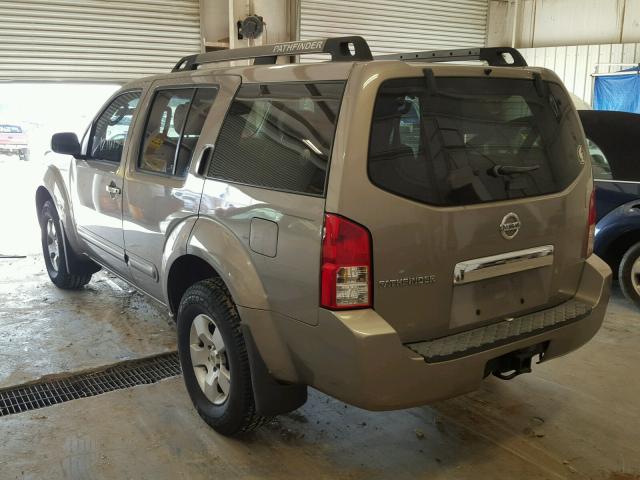 5N1AR18U87C601863 - 2007 NISSAN PATHFINDER TAN photo 3