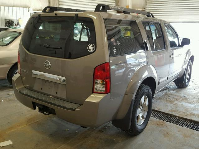 5N1AR18U87C601863 - 2007 NISSAN PATHFINDER TAN photo 4