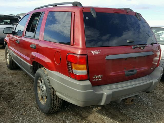 1J4GW38S62C215558 - 2002 JEEP GRAND CHER RED photo 3