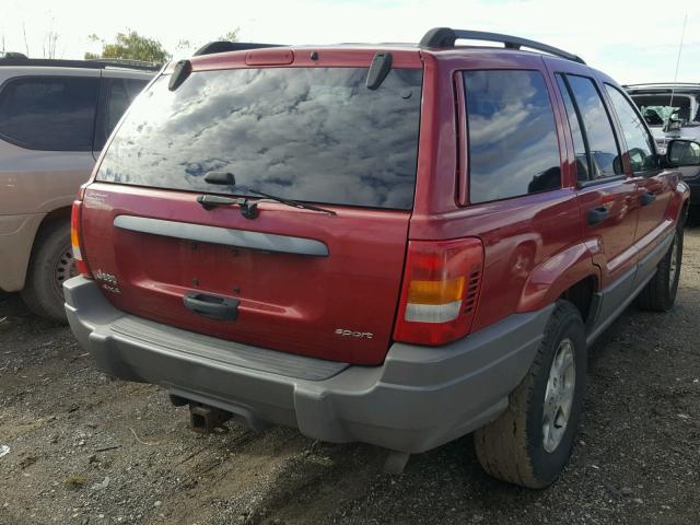 1J4GW38S62C215558 - 2002 JEEP GRAND CHER RED photo 4