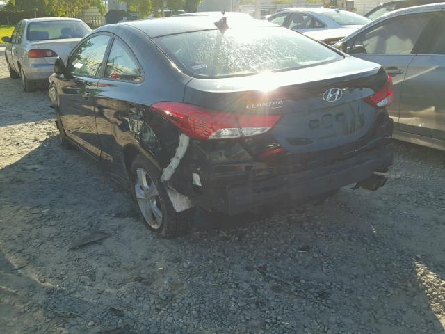 KMHDH6AE5DU020634 - 2013 HYUNDAI ELANTRA CO BLACK photo 3