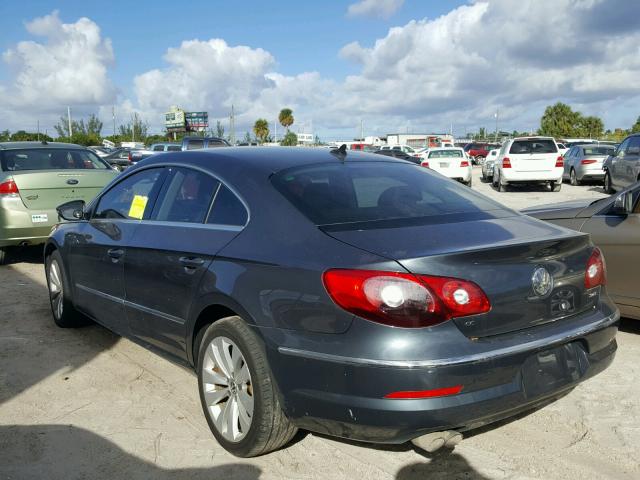 WVWMN7AN3BE729752 - 2011 VOLKSWAGEN CC SPORT GRAY photo 3