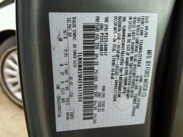 1LNHM82W45Y611550 - 2005 LINCOLN TOWN CAR S GREEN photo 10