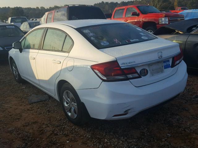 19XFB2F5XDE008249 - 2013 HONDA CIVIC LX WHITE photo 3