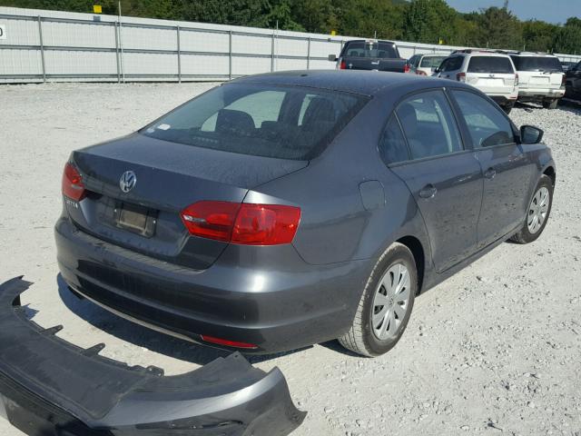 3VW2K7AJ9DM444478 - 2013 VOLKSWAGEN JETTA BASE GRAY photo 4