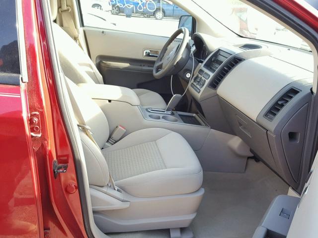 2FMDK36C67BB08674 - 2007 FORD EDGE RED photo 5