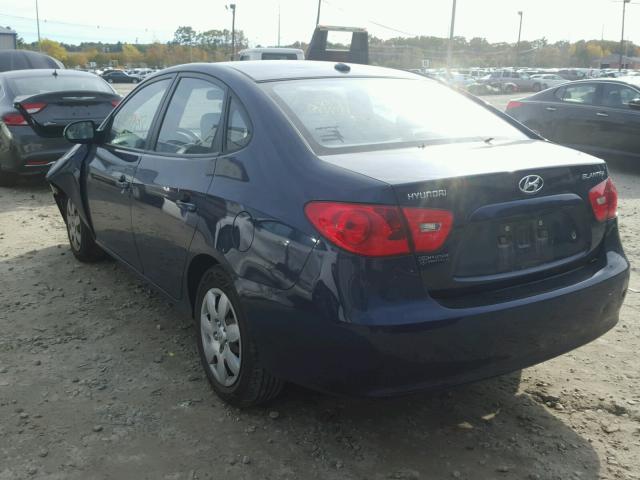 KMHDU46D48U543195 - 2008 HYUNDAI ELANTRA GL BLUE photo 3