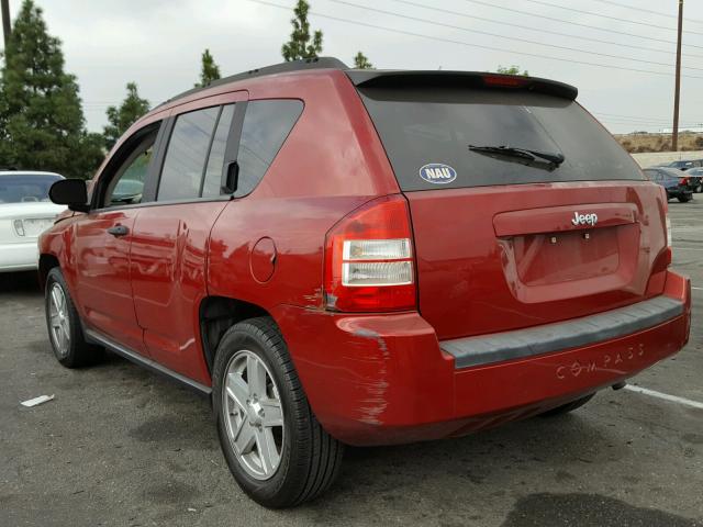 1J8FT47W47D189864 - 2007 JEEP COMPASS RED photo 3