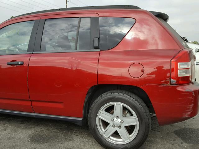 1J8FT47W47D189864 - 2007 JEEP COMPASS RED photo 9