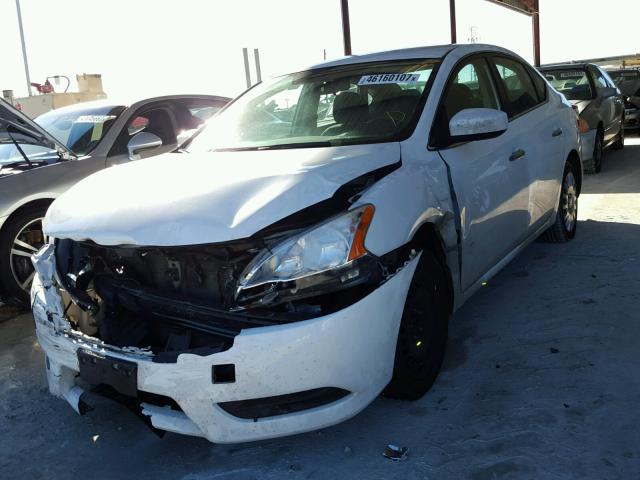 3N1AB7AP1FY253784 - 2015 NISSAN SENTRA S WHITE photo 2