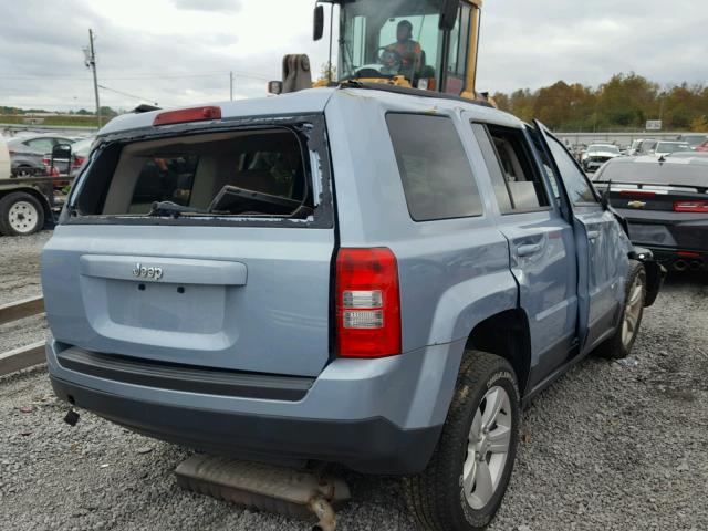 1C4NJPBB4ED503606 - 2014 JEEP PATRIOT SP BLUE photo 4