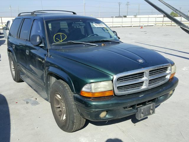 1B4HR48Z82F105367 - 2002 DODGE DURANGO SL GREEN photo 1