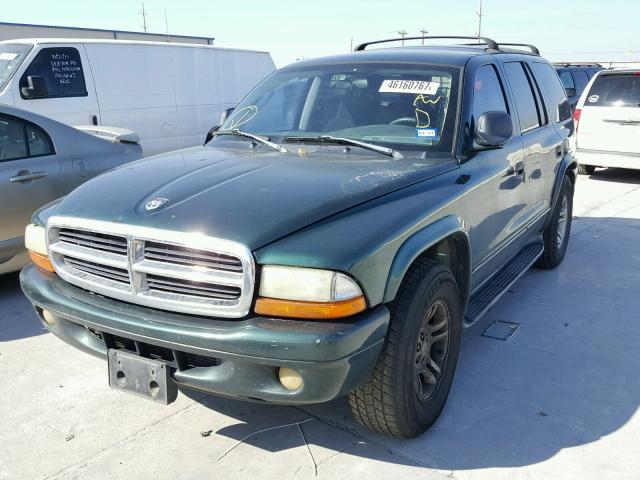 1B4HR48Z82F105367 - 2002 DODGE DURANGO SL GREEN photo 2