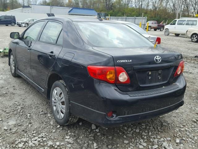 2T1BU40E59C109850 - 2009 TOYOTA COROLLA BA BLACK photo 3