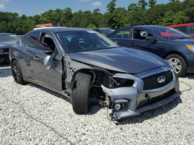 JN1AV7AR5FM850402 - 2015 INFINITI Q50 HYBRID GRAY photo 1