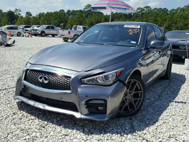 JN1AV7AR5FM850402 - 2015 INFINITI Q50 HYBRID GRAY photo 2