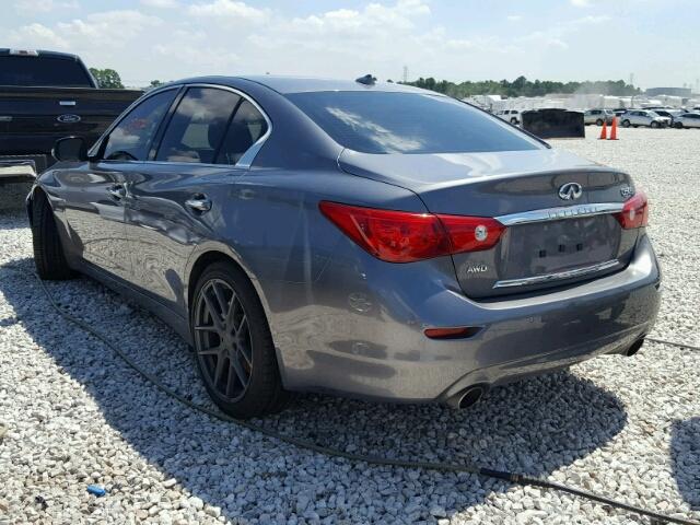 JN1AV7AR5FM850402 - 2015 INFINITI Q50 HYBRID GRAY photo 3