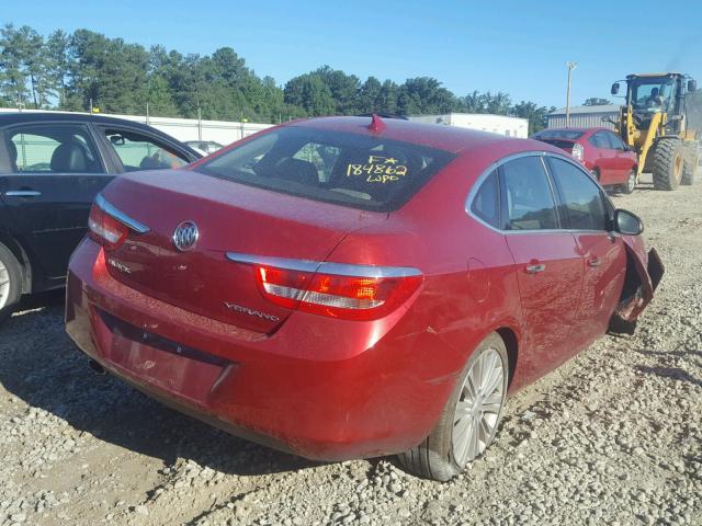 1G4PP5SK0D4251679 - 2013 BUICK VERANO RED photo 4