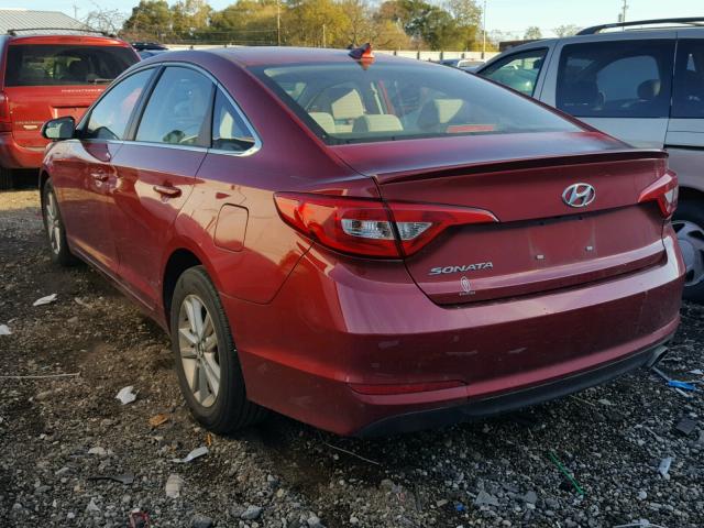 5NPE24AF4GH414731 - 2016 HYUNDAI SONATA SE RED photo 3