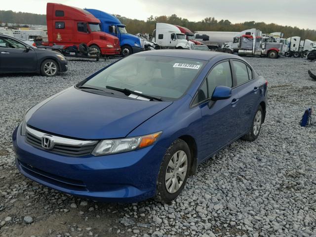 19XFB2F52CE053135 - 2012 HONDA CIVIC LX BLUE photo 2