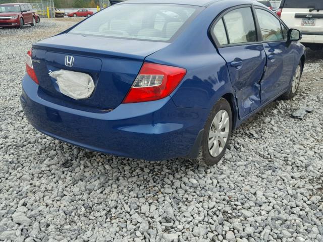 19XFB2F52CE053135 - 2012 HONDA CIVIC LX BLUE photo 4