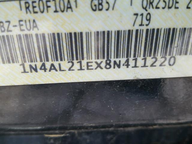 1N4AL21EX8N411220 - 2008 NISSAN ALTIMA 2.5 BLACK photo 10