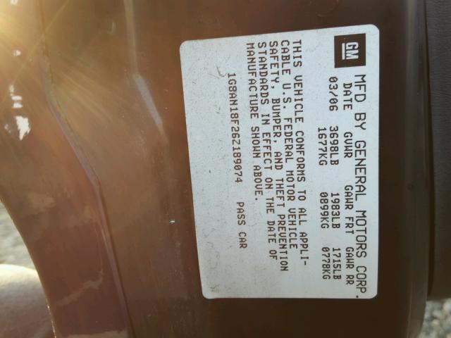 1G8AN18F26Z189074 - 2006 SATURN ION LEVEL BLUE photo 10