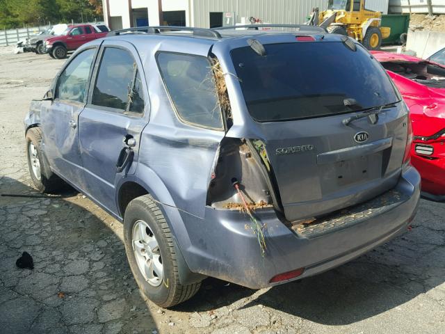 KNDJD735695892845 - 2009 KIA SORENTO LX BLUE photo 3