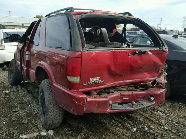 1GKCT18W01K180626 - 2001 GMC JIMMY RED photo 3